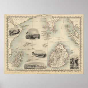 Inseln im Indischen Ozean Poster