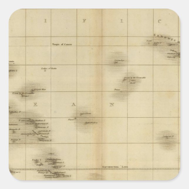 Inseln im Pazifik Quadratischer Aufkleber (Vorderseite)