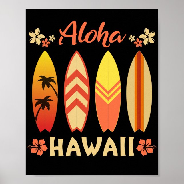 Inseln Vintag Souvenir Aloha Hawaii Surfing Poster (Vorne)