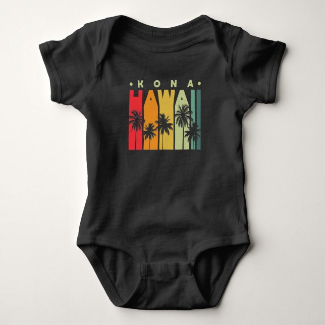 Inseln Vintag Souvenir Kona Hawaii Baby Strampler (Vorderseite)