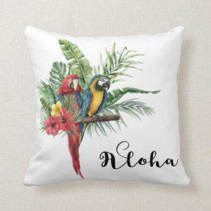 Inselparadies Vögel Tropisch Floral Botanisch Kissen