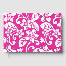 INSELPLUMERIA-MUSTER IN HOT PINK GÄSTEBUCH