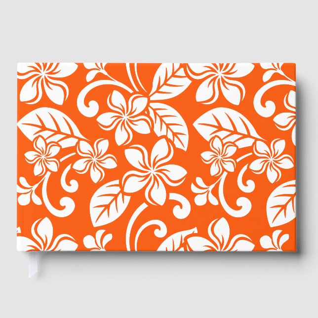 INSELPLUMERIA-MUSTER IN SEHR ORANGE GÄSTEBUCH (Vorderseite)