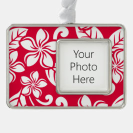 INSELPLUMERIE (ROT IN STRAWBERRY) Rahmen-Ornament SILBER