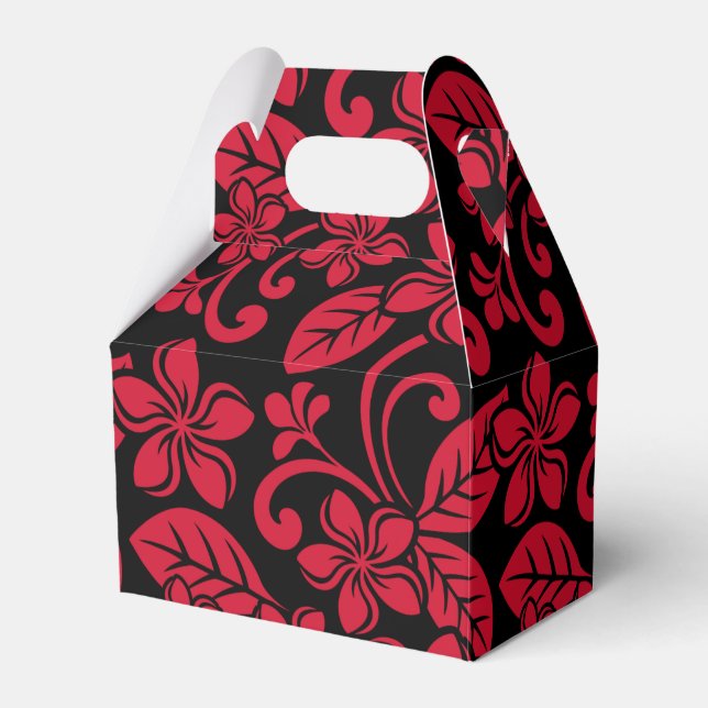 INSELPLUMERIE (SCHWARZ/ROT) GESCHENKSCHACHTEL (Vorderseite)