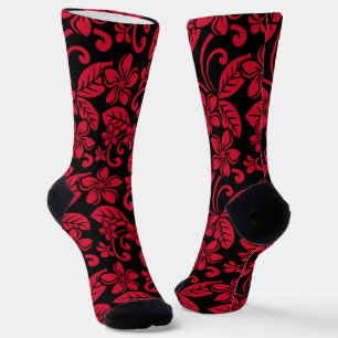 INSELPLUMERIE (SCHWARZ/ROT) SOCKEN