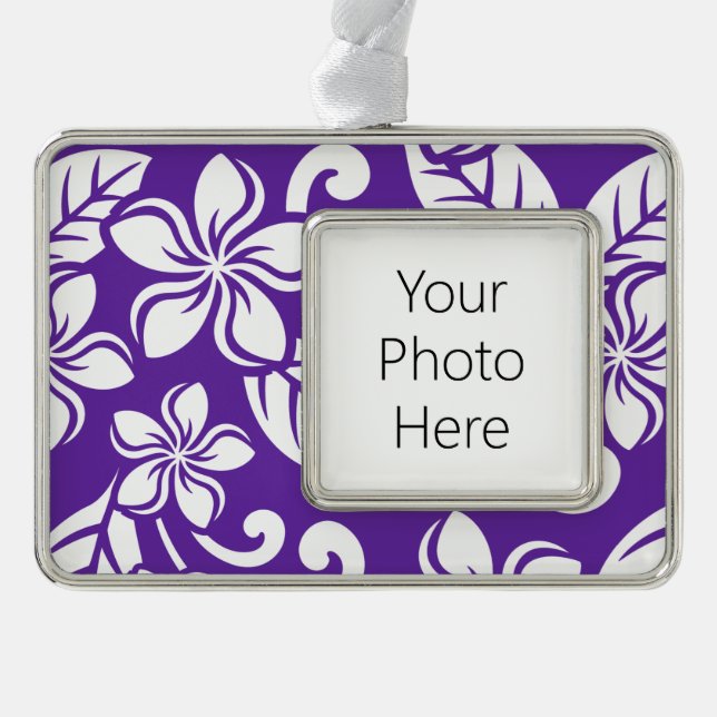 INSELPLUMERIEN (LILA) Rahmen-Ornament SILBER (Vorderseite)