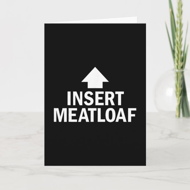 Insert Meatloaf Funny Thanksgiving Pointing Arrow  Karte (Vorderseite)