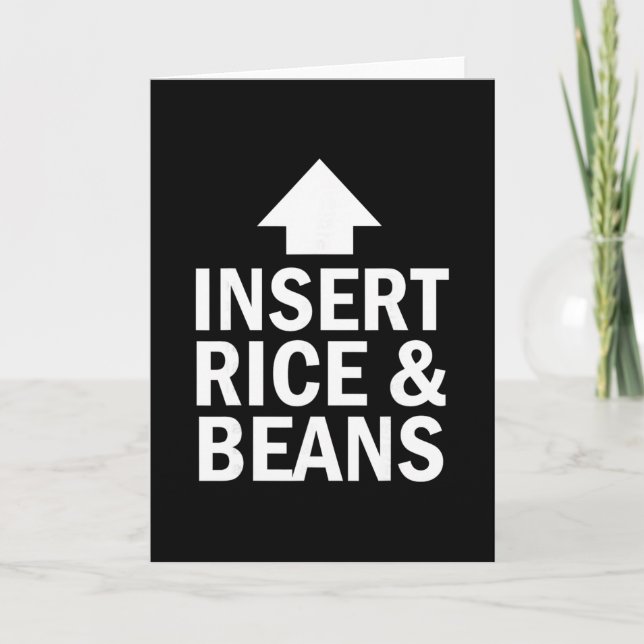 Insert Rice And Beans Thanksgiving Pointing Arrow  Karte (Vorderseite)