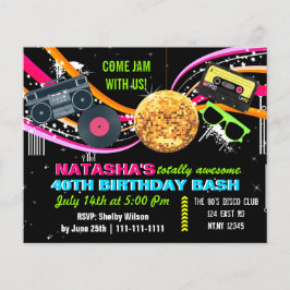 Insgesamt 80er Jahre Retro-Einladung zum Geburtsta