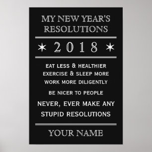 Insgesamt anpassbares New Year's Resolution Poster