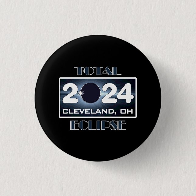 Insgesamt Eclipse Cleveland Ohio 2024 Totalweg Button (Vorderseite)