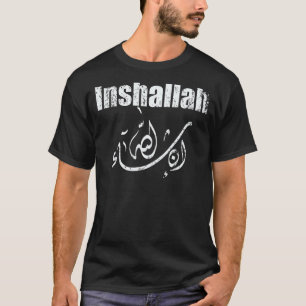 Inshallah bekümmerte arabischen Text Gott will ode T-Shirt