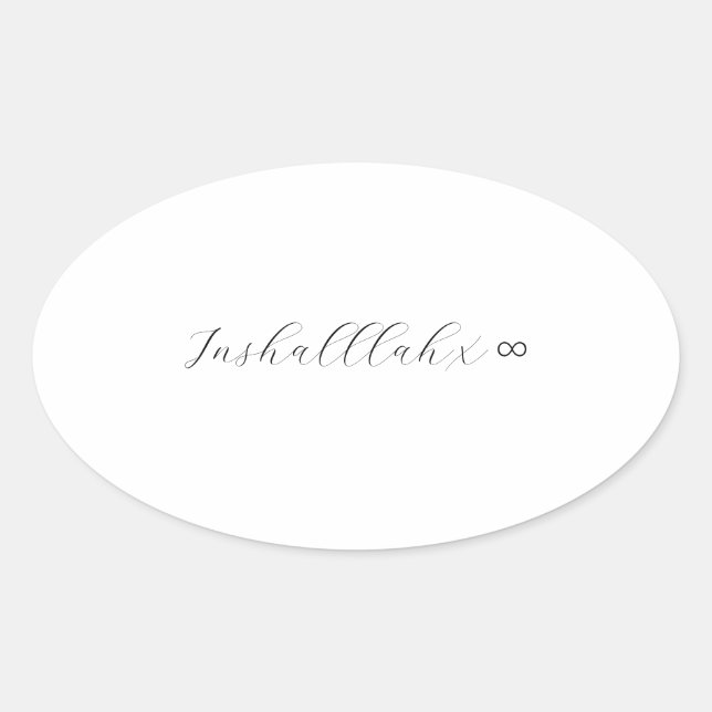 Inshallah x Unendlichkeit Ovaler Aufkleber (Vorderseite)