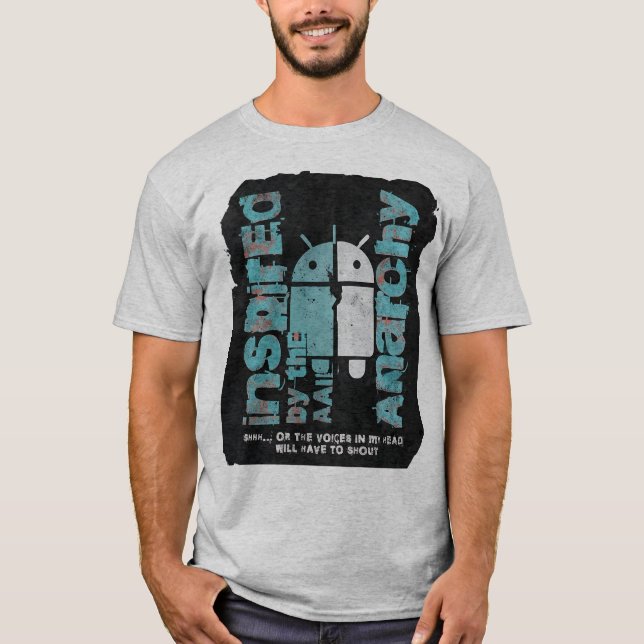 Inside My Head Android Street Art Tech Grafikdesig T-Shirt (Vorderseite)