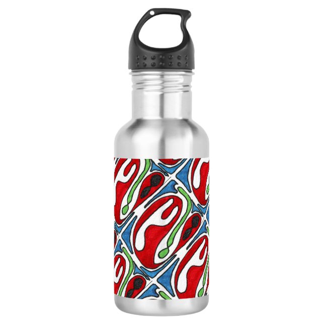 "Inside Out" geteerte Abstrakte Liberty-Flasche Edelstahlflasche (Vorderseite)