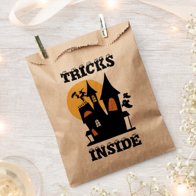 Inside Tricks | Custom Halloween Candy Favor Bags Geschenktütchen (Ausgeschnitten)