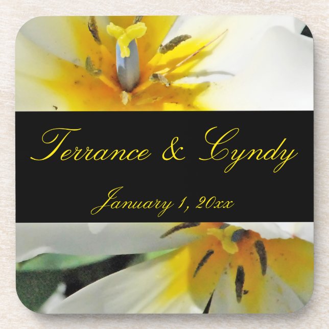 Inside White Lilies Personal Wedding Getränkeuntersetzer (Vorderseite)