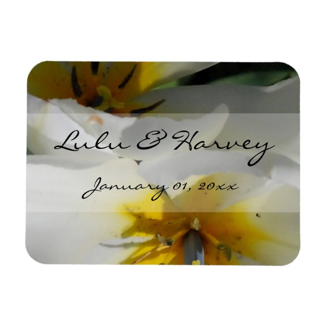 Inside White Lilies Personal Wedding Magnet (Horizontal)