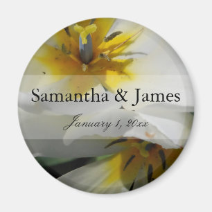 Inside White Lilies Personal Wedding Magnet