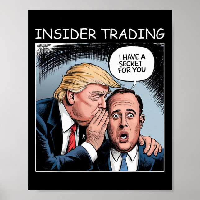 Insider Trading Trump - Funny  Poster (Vorne)
