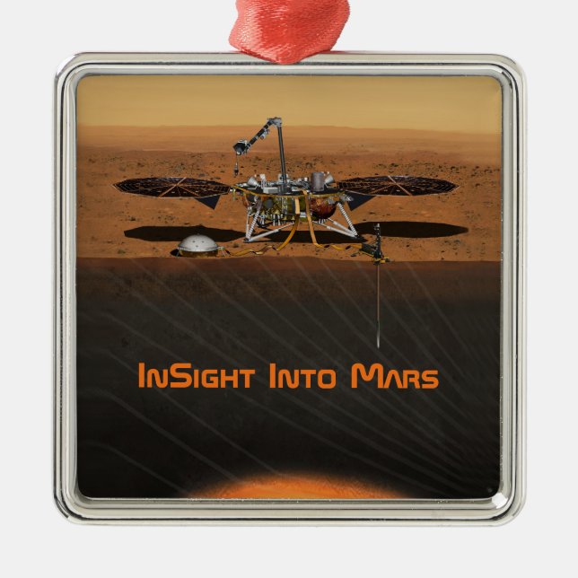 InSight Mars Lander Mission Ornament Aus Metall (Vorne)