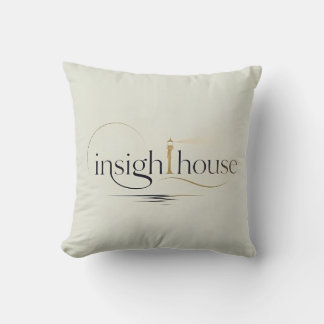 InsightHouse Minimalist Eleganter Leuchtturm Typog Kissen