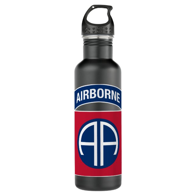 Insignia Military Veteran der 82. Im Flugzeug Abte Edelstahlflasche (Vorderseite)