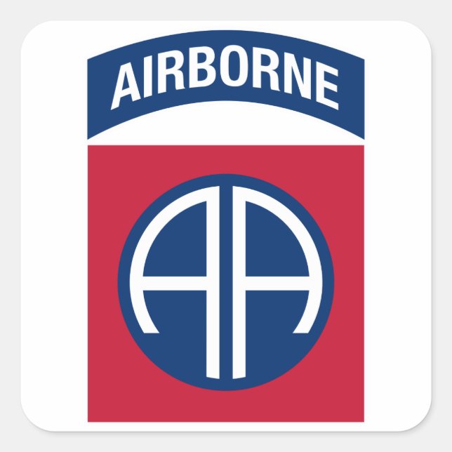 Insignia Military Veteran der 82. Im Flugzeug Abte Quadratischer Aufkleber (Vorderseite)