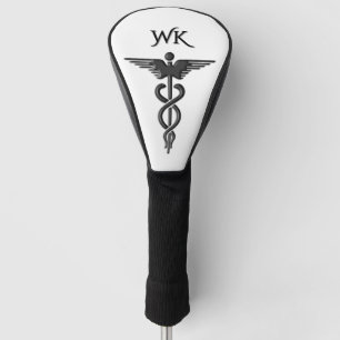 Insignien Caduceus White Monogramm Golf Headcover