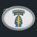 Insignien der Spezialkräfte Im Flugzeug Ovale Gürtelschnalle<br><div class="desc">Insignien der United Staaten Army Special Forces Schulterhülse. Blue Army Special Forces Spear Head & Im Flugzeug Tab.</div>