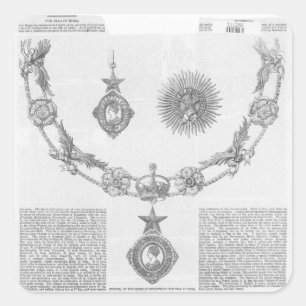 Insignien des Ritterordens Quadratischer Aufkleber