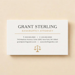 Insolvenz-Anwalt Neutral Beige Gold Visitenkarte
