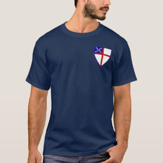 Inspektions-T - Shirt-Blau mit Schild T-Shirt
