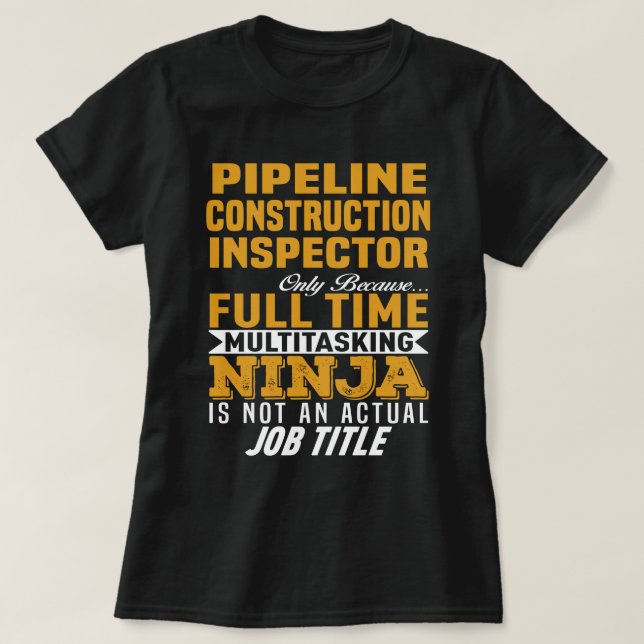 Inspektor für Rohrbau T-Shirt (Design vorne)