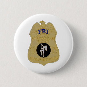 Inspektor weiblichen Körpers fbi Button