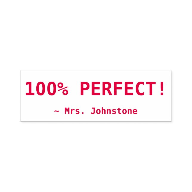 Inspiration "100% PERFEKT!" + Name des benutzerdef Permastempel (Design)