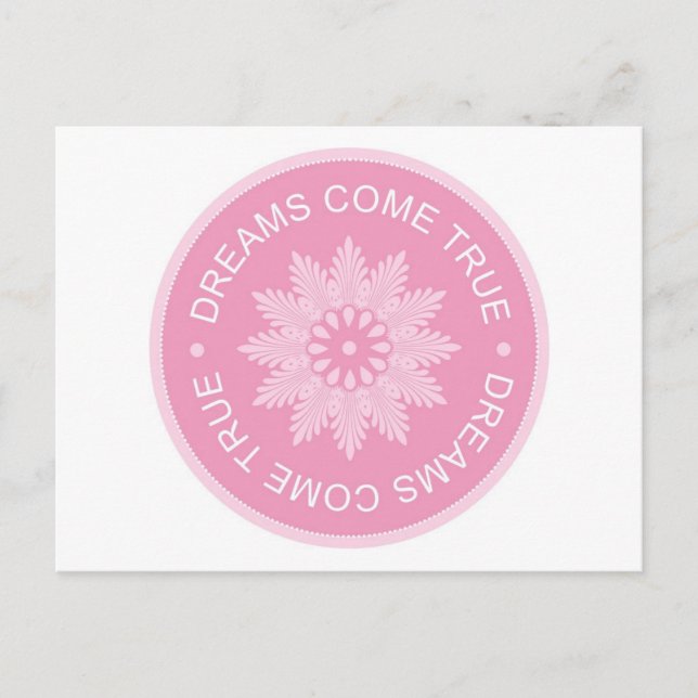 Inspiration 3 Word Zitate ~Dreams Come True~ Postkarte (Vorderseite)