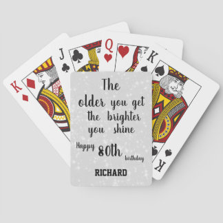 Inspiration 80. Geburtstag Personalisiert Spielkarten
