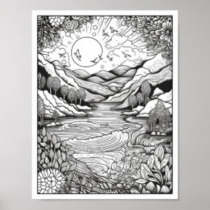 Inspiration/Achtsamkeit Erwachsenenfarben Poster