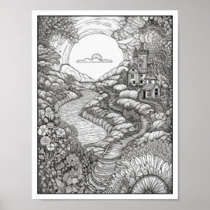 Inspiration/Achtsamkeit Erwachsenenfarben Poster