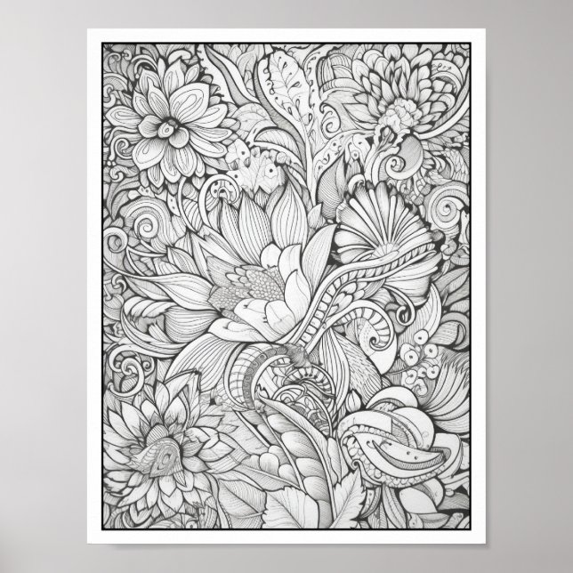 Inspiration/Achtsamkeit Erwachsenenfarben Poster (Vorne)