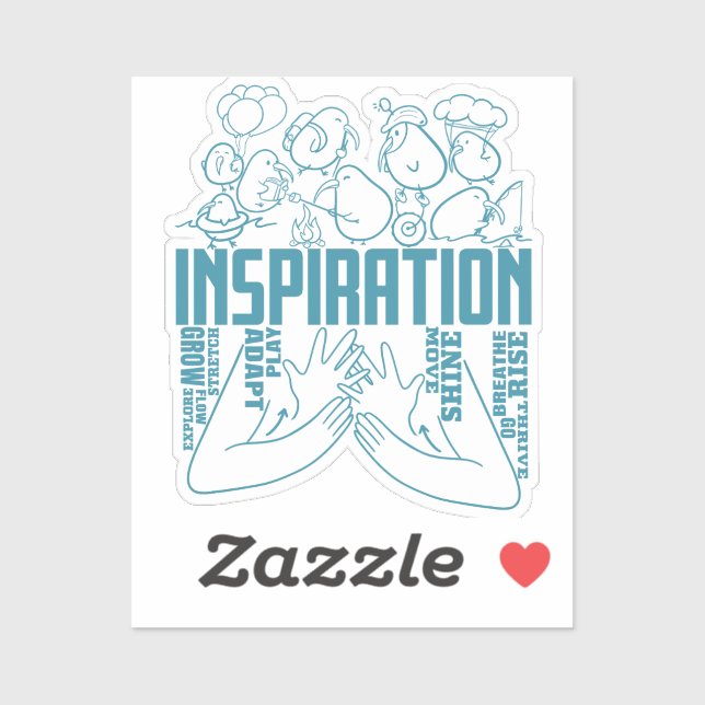 Inspiration - ASL-Design Aufkleber (Blatt)