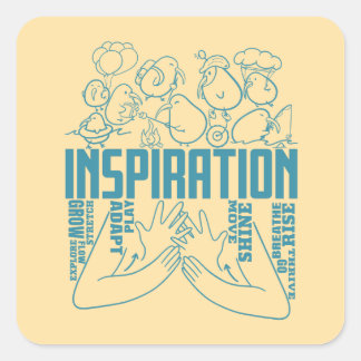 Inspiration - ASL-Design Quadratischer Aufkleber