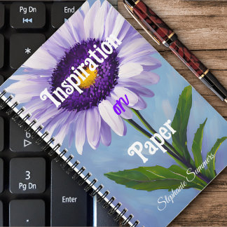 Inspiration auf Papier Lila Daisy Blossom Erwachse Notizbuch