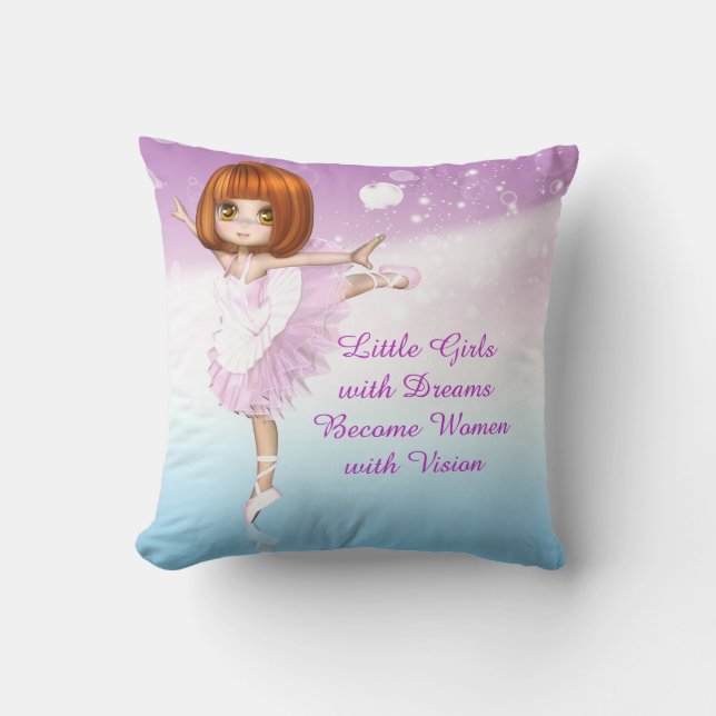 Inspiration Ballerina Little Girls Traumangebot Kissen (Vorderseite)