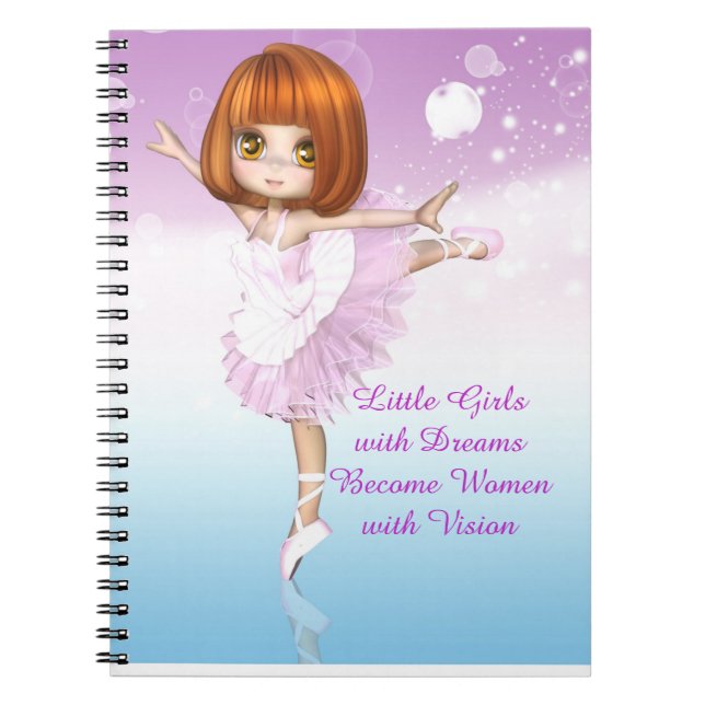 Inspiration Ballerina Little Girls Traumangebot Notizblock (Vorderseite)