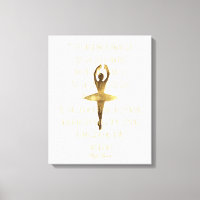 Inspiration Ballerina Quote Gold Balletttänzer
