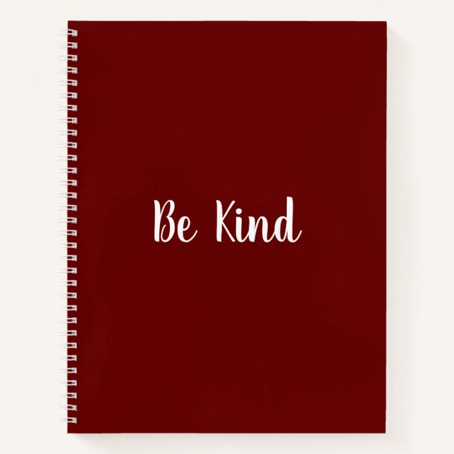 Inspiration Be Kind School Notebook Notizbuch (Vorderseite)