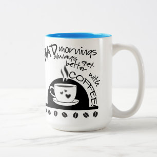 Inspiration besser mit Kaffee schwarz Zweifarbige Tasse